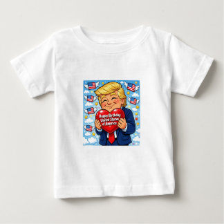 Happy Fourth of July Trump Loves USA Baby T-Shirt