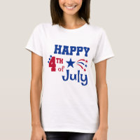 Happy Fourth of July typography and firecrackers