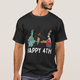 Happy Fourth Statue Of Liberty Uncle Sam Funny 4th T-Shirt