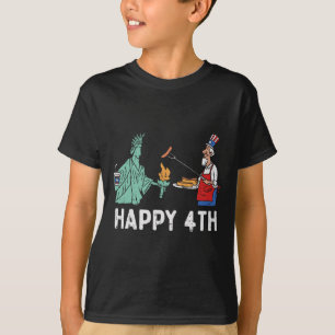 Happy Fourth Statue Of Liberty Uncle Sam Funny 4th T-Shirt