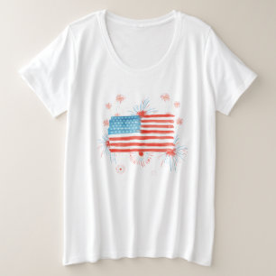 HAPPY FOURTH T-Shirt Plus Size T-Shirt