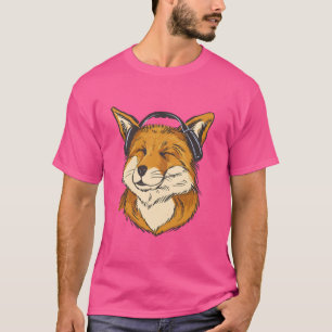 Happy Fox Music Lover Dance Dancer Animal Cute Ret T-Shirt