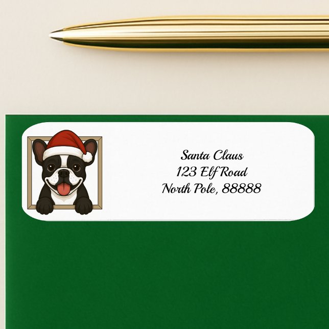 Happy French Bulldog Christmas Return Address (Creator Uploaded)