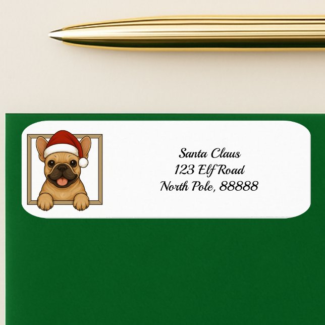 Happy French Bulldog Christmas Return Address (Creator Uploaded)