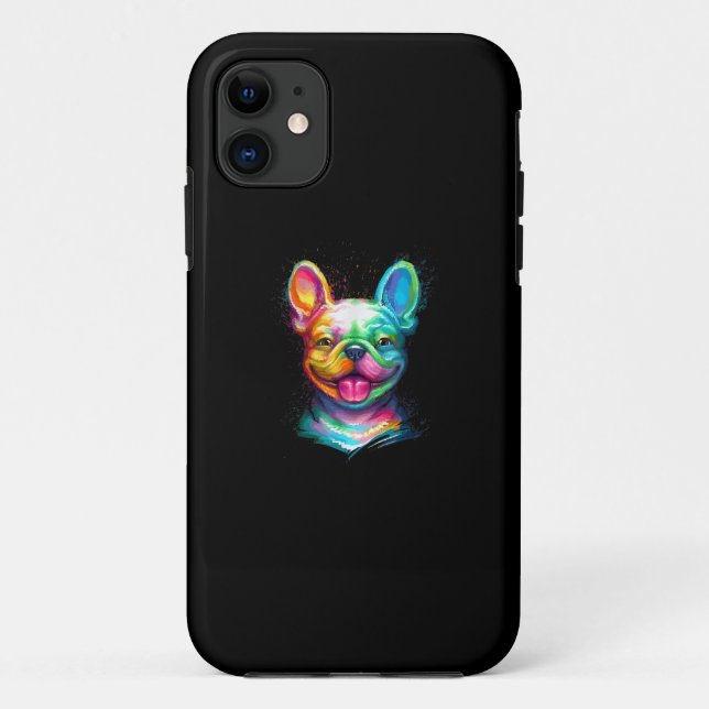 Happy French Bulldog Smiling Face Case-Mate iPhone Case (Back)