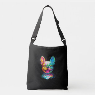 Happy French Bulldog Smiling Face Crossbody Bag