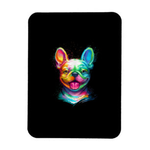 happy french bulldog smiling face gift magnet