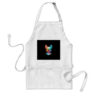 happy french bulldog smiling face gift standard apron