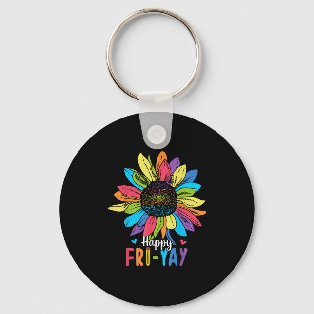 Happy Fri-yay Friday Lovers Fun Teacher  Key Ring (Front)