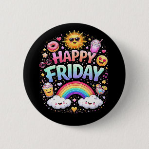 Happy Friday 6 Cm Round Badge