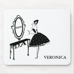 Happy Friday Fashion Illustraton Mouse Pad