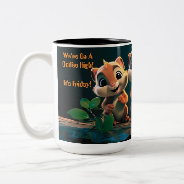 Happy Friday! Two-Tone Coffee Mug (Left)