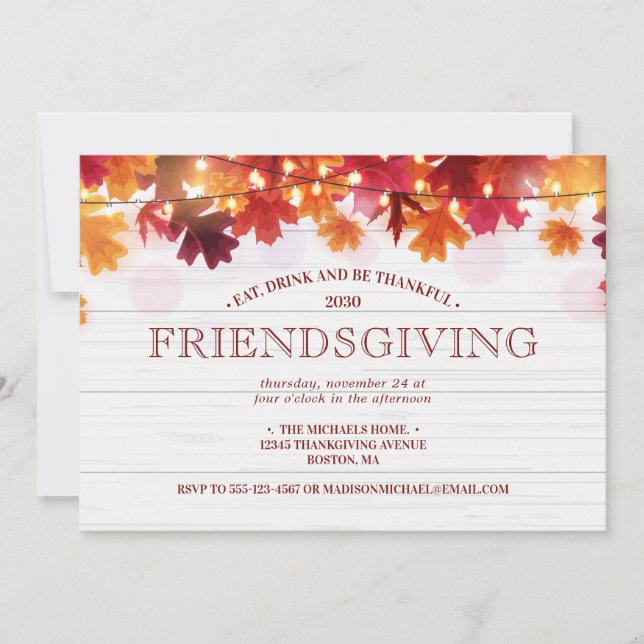 Happy Friendsgiving Autumn Dinner Party Feast Invitation (Front)