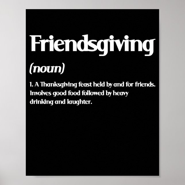 Happy Friendsgiving Definition Thanksgiving Poster (Front)