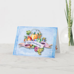 Happy Friendsgiving Friend Floral Pumpkin Harvest Card