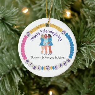 Happy Friendsgiving Girl Gang Friendship Bracelet Ceramic Tree Decoration