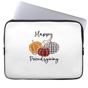 Happy Friendsgiving Plaid Shirt Thanksgiving Men W Laptop Sleeve
