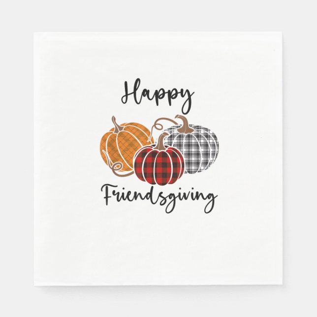 Happy Friendsgiving Plaid Shirt Thanksgiving Men W Napkin (Front)