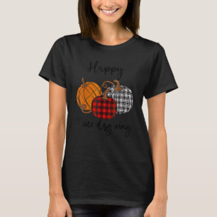 Happy Friendsgiving Plaid  Thanksgiving Men Women  T-Shirt