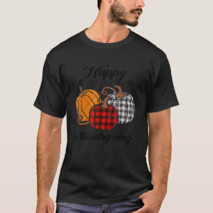Happy Friendsgiving Plaid Thanksgiving Men Women T-Shirt