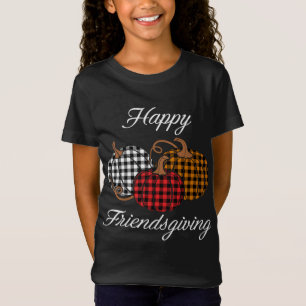 Happy Friendsgiving Plaid Thanksgiving T-Shirt