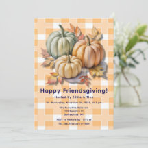 Happy Friendsgiving Pumpkins & Autumn Leaves