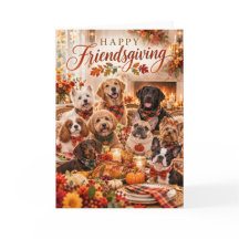Happy Friendsgiving Turkey Dogs Card