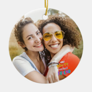 Happy Friendship Day BEST FRIEND PHOTO Ceramic Tree Decoration