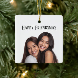 Happy Friendsmas Custom Photo Christmas Ornament