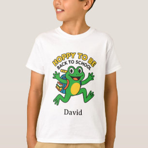 Happy Frog Back to School Illustration T-Shirt