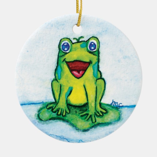 Happy Frog Ceramic Tree Decoration (Front)