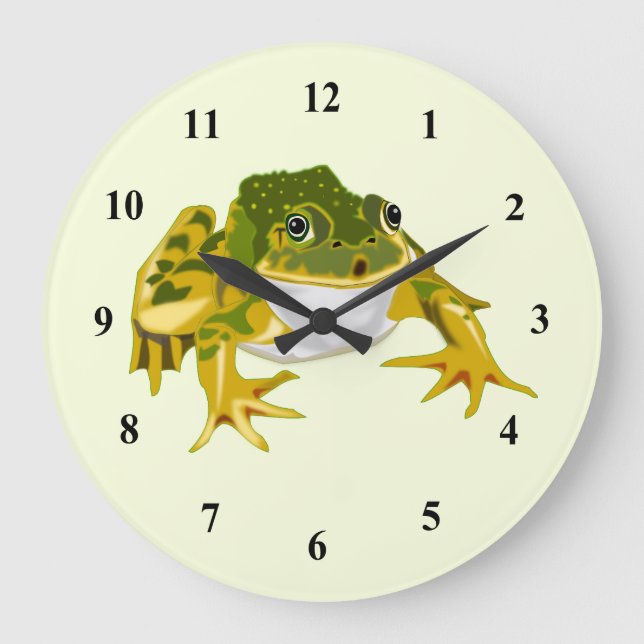 Happy Frog - Choose your colour Large Clock (Front)