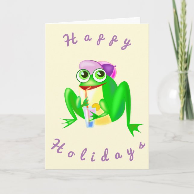 Happy Frog Holidays Card (Front)