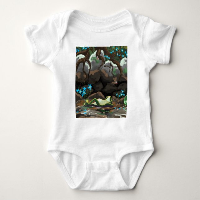 Happy frog mug baby bodysuit (Front)
