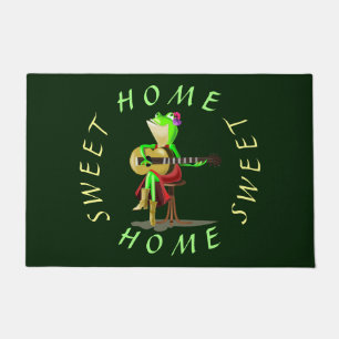 Happy Frog Playing Guitar Funny Home Doormat