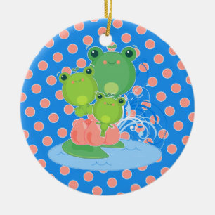 Happy Frogs Ceramic Tree Decoration
