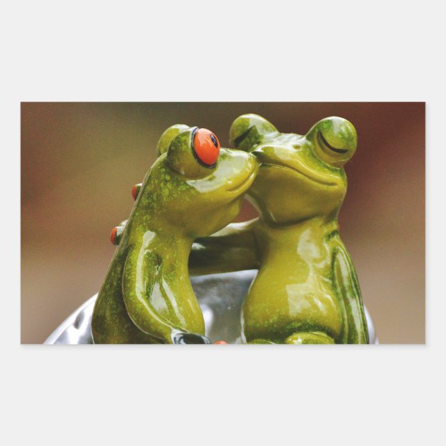 Happy Frogs Rectangular Sticker (Front)