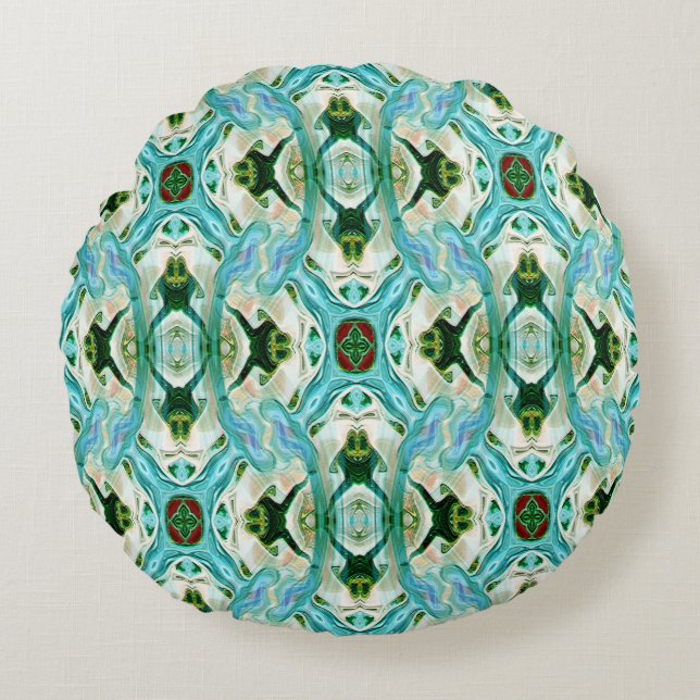 Happy frogs...... round cushion (Front)