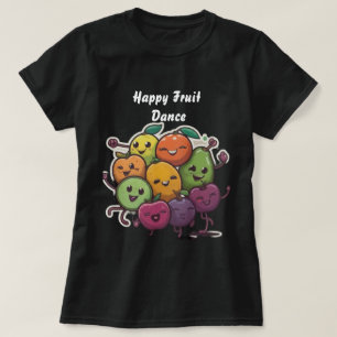 Happy Fruit Dance colourful and cheerful black T-Shirt