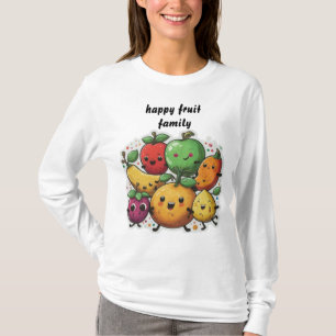 happy fruit family dancing fruit white  T-Shirt