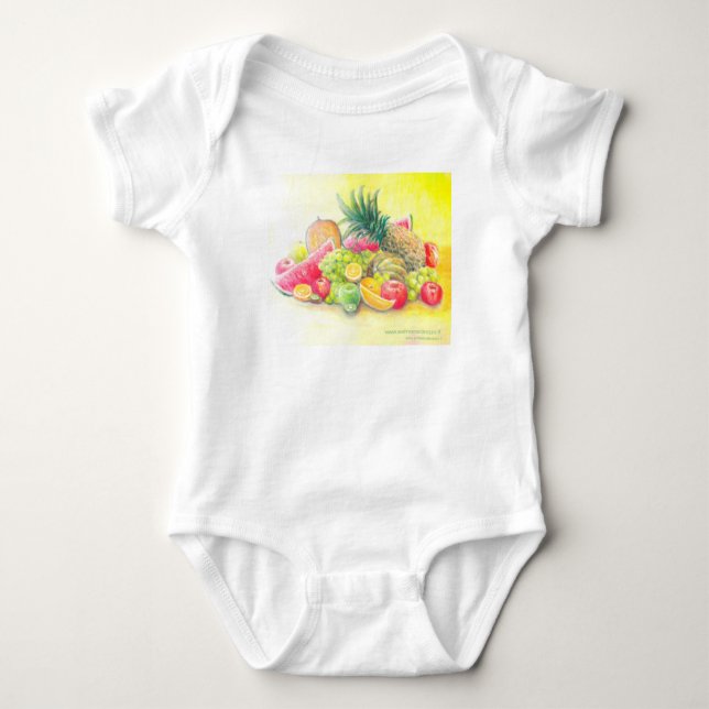 Happy fruits  baby bodysuit (Front)