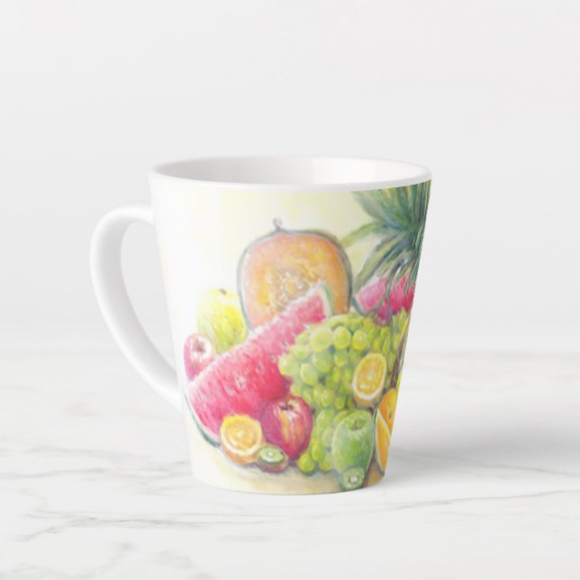 Happy fruits   latte mug (Left Angle)