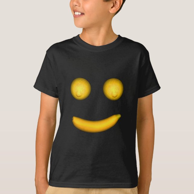 Happy Fruity Smiling Emoticon T-Shirt (Front)