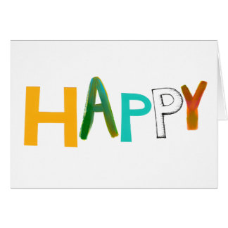 Happy fun colourful word art unique font design