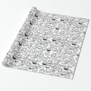 Happy Fun Cute Humour Funny Faces Birthday Wrapping Paper