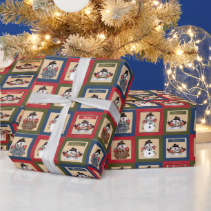 Happy Fun Snowmen   Christmas  Wrapping Paper