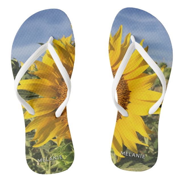 Happy Fun Sunflower Summer Beach Jandals (Footbed)