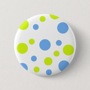 Happy Funky Yellow Blue Bubbles 6 Cm Round Badge