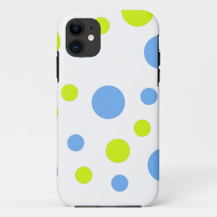 Happy Funky Yellow Blue Bubbles Case-Mate iPhone Case