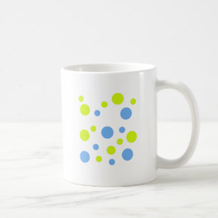 Happy Funky Yellow Blue Bubbles Coffee Mug